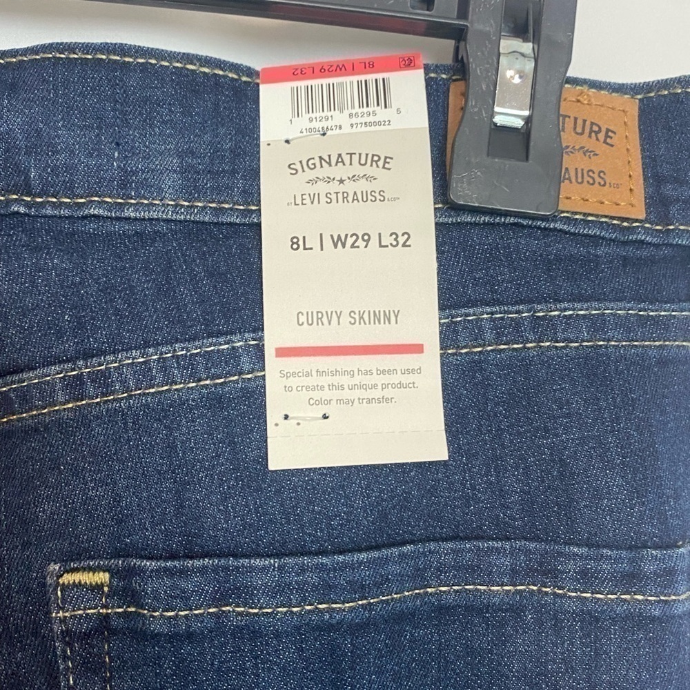 SIGNATURE Levi Strauss dark blue mid rise skinny jeans - Picture 4 of 4